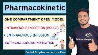 One compartment open model  intravenous injection bolus  Intravenous infusion  Extravascular [upl. by Krum]