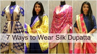 7 Different Silk Dupatta Styles to Wear with Lehenga amp Salwar Suit [upl. by Chee]