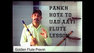 Pankh hoti to ud aati re flute tutorial lesson in hindi easy song on basuri [upl. by Daffie]