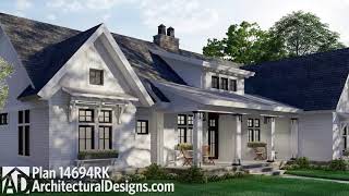 2400 Sq Ft Modern Farmhouse Plan 14694RK Virtual Tour  Architectural Designs House Plans [upl. by Able]