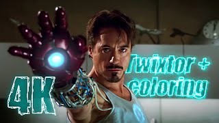 Tony Stark Iron Man 1 4K Twixtor Scenepack with Coloring for edits MEGA [upl. by Showker]