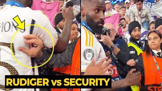 Rudiger funny celebration as fight against security after Real Madrid won UCL  Football News Today [upl. by Ocirnor]