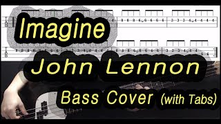 John Lennon  Imagine Bass cover with tabs 097 [upl. by Seitz]