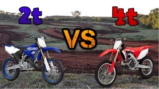 MOTOS 2T vs 4T ENDURO  HONDA CRF450 YAMAHA YZ450F CR500 [upl. by Drye]