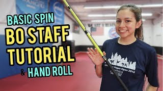 BASIC SPIN amp HAND ROLL  Bo Staff Tutorial TaekwondoKarate [upl. by Darom953]