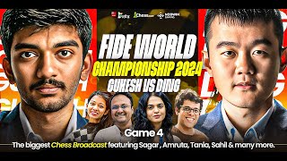 Ding Liren vs Gukesh  Game 4  FIDE World Championship Match 2024  Ft Sagar Tania Amruta Sahil [upl. by Enilauqcaj]