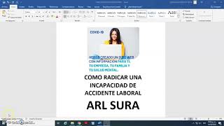 Como radicar una incapacidad en ARL SURA [upl. by Ailemak]