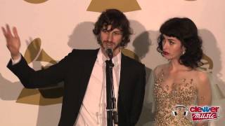 Gotye amp Kimbra Interview 2013 Grammy Awards Backstage [upl. by Holly]