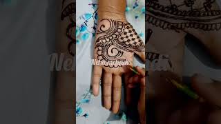 Hatheli mehndi design 👐 shorts youtube shortsbeautiful designneha mehndi [upl. by Einafets]