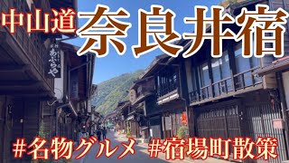 【ひとり旅】中山道・奈良井宿 ソースカツ丼、宿場町のカフェ、おやきとだんごなど宿場町の名物グルメ・龍の大天井絵・奈良井宿の歴史的景観を散策 [upl. by Laurita]