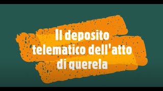 Tutorial Il deposito telematico della querela [upl. by Sacci]