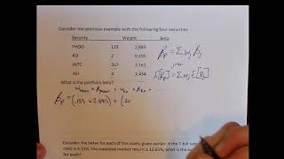 Chapter 13 Examples  Calculating Portfolio Beta [upl. by Annyrb]