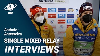 World Cup 2324 AntholzAnterselva Single Mixed Relay Interviews [upl. by Bergmans]