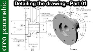 Drawing Detailing in Creo Parametric with GDampT Part01 Best Modeling practice [upl. by Weatherley90]