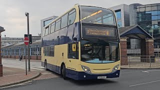 Hulleys Of Baslow Bus Number At Sheffield Interchange With Merry Christmas Bestination Board [upl. by Ojahtnamas]