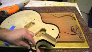 Inside the Luthiers Shop How to Binding a Les Paul custom Guitar with a Jig Template [upl. by Narih]