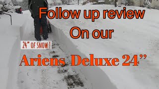 Follow up review on our Ariens Deluxe 24’’ [upl. by Earaj]