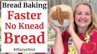 Faster No Knead Bread  Beginner Crusty Artisan Bread Recipe [upl. by Zosi]