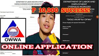 DOLE AKAP OWWA Online application para sa P10000 one time Cash assistance [upl. by Helas]