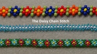 Beaded Daisy Chain Stitch Tutorial [upl. by Popelka]