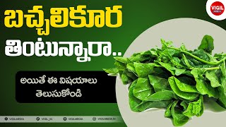 Benefits Of Spinach Bachali Aaku  Health Tips in Telugu  Bachali Aaku Uses  VIGIL MEDIA [upl. by Sine]