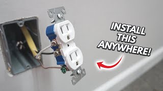 How To Add An Electrical Outlet Anywhere 2021 Complete Wiring  DIY Tutorial For Beginners [upl. by Adala]