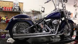 Harley Davidson soft tail lowering kit install [upl. by Geldens]