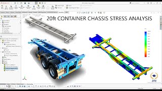 20ft CONTAINER CHASSIS TRAILER  MODELING  STRESS ANALYSIS IN SOLIDWORKS [upl. by Ranilopa12]