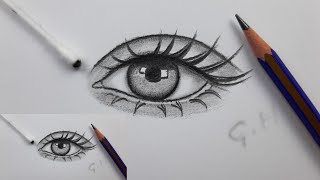 Kolay Ve Güzel Bir Göz Resmi Nasıl Çizilir Çizim Hobimiz Göz Çizimleri  How to Draw an Eye [upl. by Delfine95]