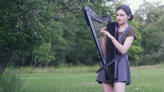 The Sound of Silence  Simon amp Garfunkel Harp Cover [upl. by Dnalerb]