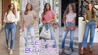 MODA MUJER CASUAL 2024  OUTFITS PARA TI CON PANTALONES DE MEZCLILLA  FASHION TRENDS [upl. by Aztilay]