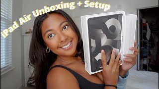 IPad Air 5th Generation  Apple Pencil Unboxing Unboxing set up accessories and more [upl. by Sashenka]