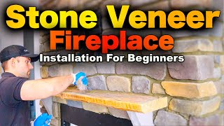 How To Install Stone Veneer On A Fireplace  STEP BY STEP Guide [upl. by Divod]