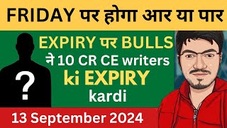 Nifty Prediction and Bank Nifty Analysis for Friday  13 September 2024  Bank NIFTY Tomorrow [upl. by Enutrof523]