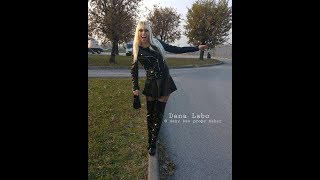 DANA LABO  walk in boots overknee high heels and leather jacket [upl. by Kenison]