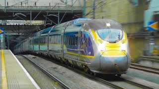 HD New Eurostar class 374 speeds through Stratford International bound for Brussels 21217 [upl. by Oilcareh]