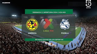 America vs Puebla  Jornada 5 Apertura 2024 LIGA MX  FIFA 21 [upl. by Nylac]