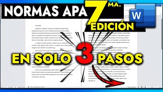 EN SOLO 3 PASOS  Cómo usar las Normas APA en WORD 7ma Edición  FORMATO APA EN WORD [upl. by Aek689]