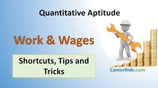 Work and Wages  Shortcuts amp Tricks for Placement Tests Job Interviews amp Exams [upl. by Refinnaj]