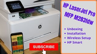 HP LaserJet Pro MFP M283fdw unboxing and installation [upl. by Sidra]