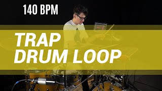 Trap drum loop 120 BPM  The Hybrid Drummer [upl. by Meehsar]