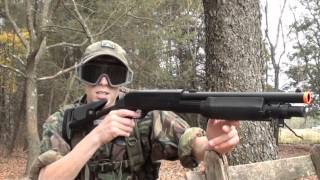 Double Eagle M56C TriShot Shotgun Airsoft Review [upl. by Eeb227]