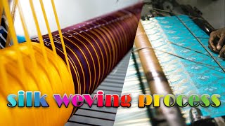 Silk Fabric Weaving Process in Power Loom [upl. by Laenahtan]