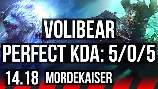 VOLIBEAR vs MORDEKAISER TOP  505  EUW Diamond  1418 [upl. by Dreyer403]