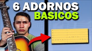 Adornos Básicos para Principiantes  Tutorial Guitarra  Adornos✅ [upl. by Shawnee]