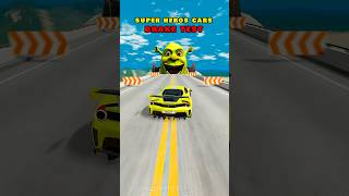 Super Heros Cars Brake Test Challenge 🦸 short beamngdrive [upl. by Esenej983]