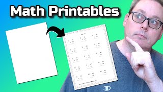 Printable Math Worksheets Generator  Create for Personal Use or to Sell in Your Printables Business [upl. by Eedrahs]