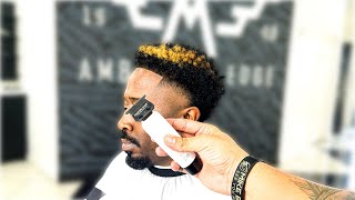 HIGH TAPER AFRO BARBER TUTORIAL [upl. by Thilda]