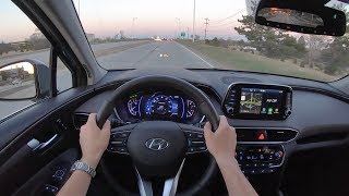 2019 Hyundai Santa Fe Ultimate 24 AWD  POV Sunset Drive Binaural Audio [upl. by Limak]