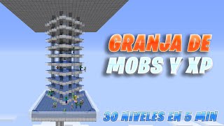 GRANJA DE MOBS Y EXPERIENCIA Facil de hacer Minecraft Tutorial 11000 items por hora [upl. by Reyaht89]